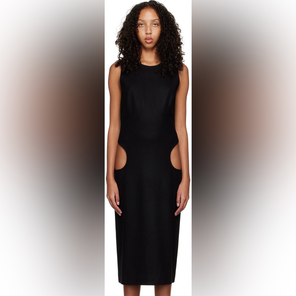 *NWT* Puppets and Puppets Black Column Hip Cutout Dress